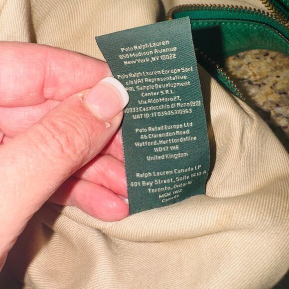Ralph Lauren Green Pebble Leather Hobo Shoulder Bag Luxury Money Sustainable - Picture 8 of 16